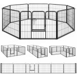 Costway - parc pour chien intrieur extrieur, 8 panneaux, enclos chien portable pliable avec porte, ...