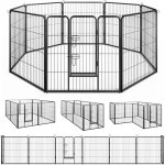 Costway - parc pour chien intrieur extrieur, 8 panneaux, enclos chien portable pliable avec porte, ...