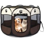 Parc pour chiots octogonal pliable 74 x 43 cm pour animaux de compagnie, facile � transporter parc pliable ...