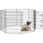 Parc enclos modulable pour chiens - pawhut - pliant - 1 porte 8 panneaux en fil de m�tal porte verrouillable ...
