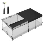 Songmics - parc enclos, enclos pour petits animaux, panneaux semi - transparents, toile respirante, tapis ...