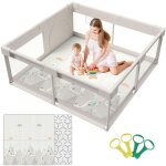 Parc pour enfants avec tapis, s�r et spacieux pour la maison, fond antid�rapant, conception en maille ...