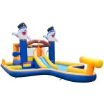 Design in - parc toboggan aquatique 7 en 1 toboggan gonflable avec piscine canon  eau jeu de boxe pour ...