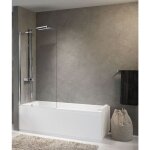 Novellini - pare - baignoire 1 porte fixe avec barre de support murale aurora 5 silver - 85 x 150 Novellini - pare - baignoire 1 porte fixe avec barre de support murale aurora 5 silver - 85 x 150