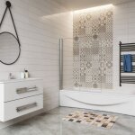 Aica sanitaire - pare - baignoire 120x140cm pivotant et pliant, cran de douche  2 volets paroi de baignoire ...