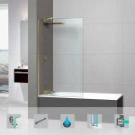 Superban - pare baignoire fixe en verre scurit transparent p 6mm anti calcaire, l110h147 cm, profil ...
