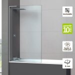 Superban - pare baignoire fixe en verre sécurité transparent ép 8mm anti calcaire, l100h147 cm, profilé ... Superban - pare baignoire fixe en verre sécurité transparent ép 8mm anti calcaire, l100h147 cm, profilé ...