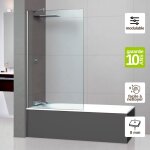 Superban - pare baignoire fixe en verre sécurité transparent ép 8mm anti calcaire, l120h147 cm, profilé ... Superban - pare baignoire fixe en verre sécurité transparent ép 8mm anti calcaire, l120h147 cm, profilé ...