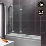 Pare - baignoire pivotant � 180degr� pivotant paroi de douche sanitaire 6mm nano repliable glass 3 parties ...