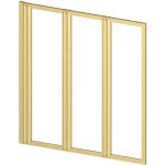 Aurlane - pare baignoire pivotant 3 volets or bross - 125x143 cm - verre tremp 4 mm - zaggy gold