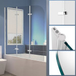 Pare - baignoire facile � nettoyer pivotant paroi de douche sanitaire 6mm nano repliable glass 3 parties ...