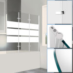 Pare - baignoire facile � nettoyer pivotant paroi de douche sanitaire 6mm nano repliable glass 3 parties ...