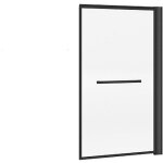 Pare baignoire pivotant et relevable avec porte serviette - noir mat - 80 x 140 cm - veslira