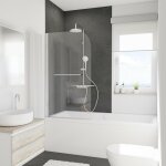 Pare - baignoire pliant 80 x 140 cm, verre 5 mm anticalcaire, paroi de baignoire 1 volet, cran de baignoire ...