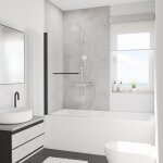 Pare - baignoire pliant 80 x 140 cm, verre 5 mm anticalcaire, paroi de baignoire 1 volet, cran de baignoire ...