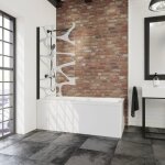 Pare - baignoire pliant, 80 x 140 cm, verre 5 mm, paroi de baignoire 1 volet capri schulte, cran de ...