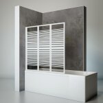 Pare - baignoire pliant, pivotant, 127 x 120 cm, sans percer, schulte, 3 volets, verre 3 mm, d�cor s�rigraphi� ...