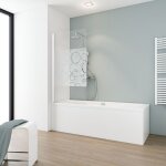 Pare - baignoire pliant, verre 5 mm trait anticalcaire, paroi de baignoire 1 volet, dcor srigraphi ...
