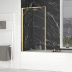 Aurlane - pare baignoire rabattable 80x140cm - finition or dor bross - goldy contouring screen