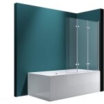Mai&mai - pare - baignoire transparent 130x140cm 3 volets paroi de douche pour baignoire en verre esg ...