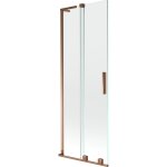 Mexen - pare - douche de baignoire coulissant  2 volets velar l 75 x 150 cm, transparent, or rose - ...