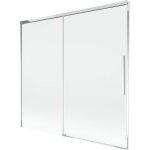 Pare - douche baignoire mexen rox 2 volets coulissants 170 x 150 cm, transparent, chrome - 8c9 - 170 ...