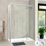 Pare douche porte coulissante et paroi latérale gauche, l. 120 / 124l. 80h195 cm, verre 6mm sécurit easy ... Pare douche porte coulissante et paroi latérale gauche, l. 120 / 124l. 80h195 cm, verre 6mm sécurit easy ...