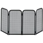 Pare - �tincelles acier noir 4 portes chemin�e h. 48x105 cm. made in italy