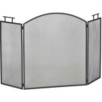 Pare - �tincelles pour chemin�e 3 parties pliable - grille de s�curit� 128 x 76. 5 cm avec filet m�tallique ...