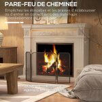 Pare feu chemin�e pliable 3 panneaux, pare - �tincelles chemin�e, grille de protection chemin�e en maille ...