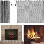 Pare - feu, rideau moustiquaire en maille pour chemin�e, pare - �tincelles, panneau unique, noir, transparent, ...