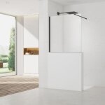 Swiss aqua technologies - pare - muret 100x100cm paroi en verre crystal glass 8 mm anticalcaire, avec ...