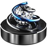 Lifcausal - parfum pour voiture solar rotatif avec boule de cristal, noir