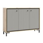 Parii buffet 3 portes 130x92 cm en bois design contemporain gris congo