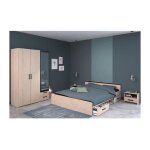 Chambre complete adulte - zodiac indus - chene et noir parisot