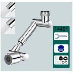 Parkside - 1440 swivel bathroom tap extender, large angle swivel robotic arm spout tap adapter, two ...