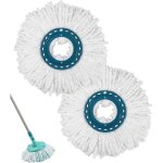 2 ttes de rechange, balai microfibre, pour systme de balai  disque clean twist de leifheit, salet ...