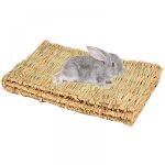 Parkside - lot de 3 tapis en paille de lapin tisss  la main, jouets naturels pour petits animaux, adapts ...