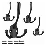 Parkside - 5 pi�ces patere porte manteau mural pat�re murale r�tro double crochet de manteau