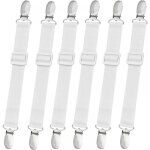 Lot de 8 sangles rglables pour drap de lit, support lastique pour drap - housse, pinces pour sangles ...