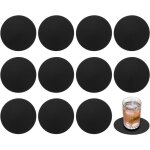 Parkside - dessous de verre ronds en similicuir 10 cm, 12 pi�ces, antid�rapants et lavables, pour la ...