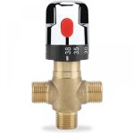 Parkside - mitigeur thermostatique, vanne de contr�le de la temp�rature de l'eau en laiton massif g1 ...