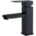 Parkside - robinet salle bain noir acier inoxidable avec poign�e carr�e mitigeur lavabo eau froide chaude ...