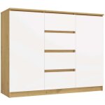 Parme - commode style moderne chambre / salon / bureau - 120x40x97 - 2 portes + 4 tiroirs - artisan et ...