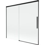 Paroi de baignoire coulissante � 2 panneaux mexen rox 170 x 150 cm, transparent, noir - 8c9 - 170 - 001 ...