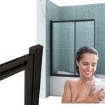 Paroi de bains spencer � 2 volants coulissante 120x150 noire