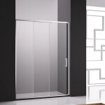 Paroi de douche avec 1 panneau fixe + 2 panneaux coulissants - 140 cm - poign�e � droite - transparente ...