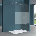 Paroi de douche 110x200 douche � l'italienne avec bande opaque pare douche br1ms verre tremp� 8mm easy ...