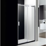 Paroi de douche 160 cm avec porte coulissante pour pose en niche dans salle de bain pmr