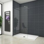 Ocean sanitaire - paroi de douche 80x200cm verre 8mm securit avec receveur de douche blanc 100x70cm + ...